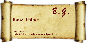 Bocz Gábor névjegykártya