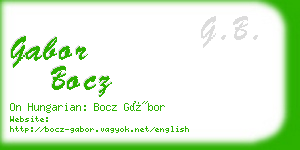gabor bocz business card